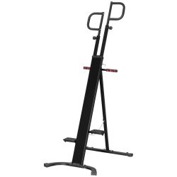 HOMCOM Vertical Climber με οθόνη LCD και ρυθμιζόμενο ύψος, Climber από ατσάλι και ABS, 100x60x175-195 cm, Μαύρο