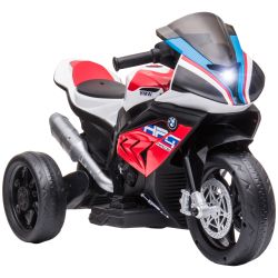 Μοτοσικλέτα HOMCOM για παιδιά 18-60 μηνών Μοντέλο BMW HP4 με προβολείς, μουσική και πετάλια, σε PP και μέταλλο, 82,5x42x54 cm, κόκκινο