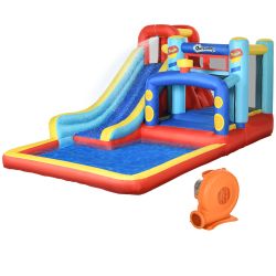 Outsunny Bouncy Castle για παιδιά 3-8 ετών με τραμπολίνο, τσουλήθρα και πισίνα, 435x245x200 cm