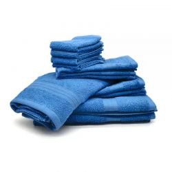 Σετ με 10 Πετσέτες από 100% Βαμβάκι Χρώματος Μπλε Bassetti QAD-SA-B1