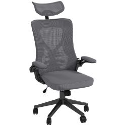 Καρέκλα γραφείου Vinsetto ρυθμιζόμενο ύψος με προσκέφαλο, οσφυϊκή υποστήριξη και μπράτσα, 65x64x120-130 cm