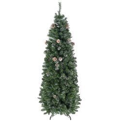 HOMCOM Τεχνητό χριστουγεννιάτικο δέντρο 180cm με κουκουνάρια, 618 κλαδιά και μεταλλική βάση, πράσινο
