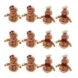 Σετ Χριστουγεννιάτικα Λούτρινα Gingerbread 12 τμχ Bakaji 02815028
