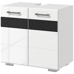 kleankin Ντουλάπα MDF με ντουλάπι 2 επιπέδων με ρυθμιζόμενο ράφι, 60x36,5x56 cm, Λευκό