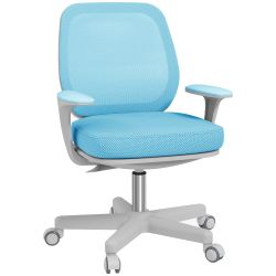 Εργονομική και ανακλινόμενη καρέκλα γραφείου Vinsetto με ρυθμιζόμενο ύψος με 5 τροχούς, 55x48x82,5-94,5 cm, γαλάζιο