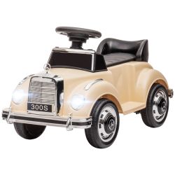 HOMCOM Electric Ride-On Toy Car για παιδιά 18-48 μηνών άδεια Mercedes-Benz με μουσική, μπεζ
