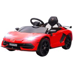 HOMCOM 12V Lamborghini Licenseded Electric Ride-On Toy Car for Children με Κόρνα και Τηλεχειριστήριο, 107,5x63x42 cm, Κόκκινο