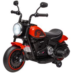 HOMCOM Ηλεκτρική μοτοσυκλέτα για παιδιά 18-36 μηνών με ρόδες και φως, 76x42x57 cm, κόκκινο και μαύρο