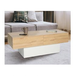 Ξύλινο Τραπέζι Σαλονιού με Συρόμενη Επιφάνεια 120 x 50 x 43 cm Χρώματος Λευκό Cleo Idomya 30084249