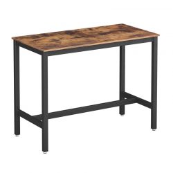 Μεταλλικό Ορθογώνιο Τραπέζι – Bar Χρώματος Σκούρο Καφέ 120 x 60 x 90 cm VASAGLE LBT91X