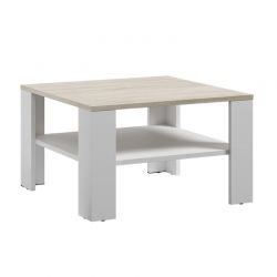 Ξύλινο Τραπέζι Σαλονιού 68 x 68 x 41 cm Χρώματος Καφέ Ανοιχτό - Λευκό SPM Lana JAN-LANAWOAK