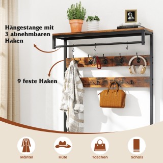 Costway Πολυλειτουργική Βιομηχανική Κρεμάστρα Εισόδου 120 x 30 x 17...