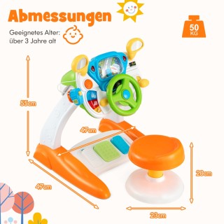 Costway  Παιδικό Τιμόνι Οδήγησης με Ήχους & Φώτα - Εκπαιδευτικό Παι...