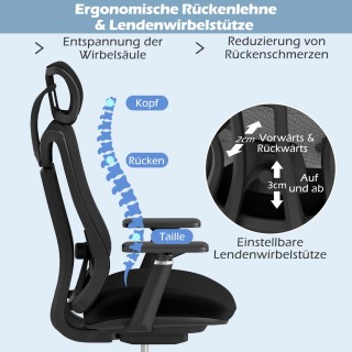 Costway Εργονομική Καρέκλα Γραφείου με Ρυθμιζόμενη Υποστήριξη Μέση... Costway Εργονομική Καρέκλα Γραφείου με Ρυθμιζόμενη Υποστήριξη Μέση...