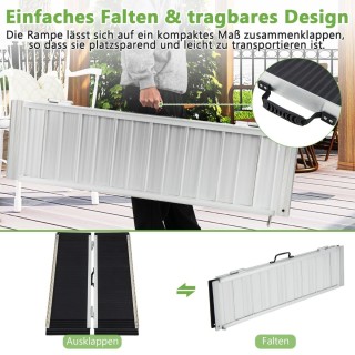 Costway Φορητή Ράμπα Αλουμινίου για Καροτσάκια με Αντιολισθητική Ε... Costway Φορητή Ράμπα Αλουμινίου για Καροτσάκια με Αντιολισθητική Ε...