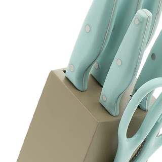 BAKAJI  Σετ 7 Τεμάχια 5 Μαχαίρια Ψαλίδι 1 Βάση Λαβή Κομψή και Εργον...