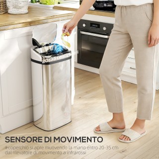 HOMCOM Κάδος Απορριμμάτων 40L με Αισθητήρα για Αυτόματο Άνοιγμα και... HOMCOM Κάδος Απορριμμάτων 40L με Αισθητήρα για Αυτόματο Άνοιγμα και...