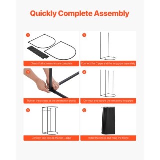 VEVOR Φορητό Δοκιμαστήριο Ιδιωτικότητας 39 x 37 x 79 εκ (Μαύρο) SYJ...