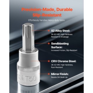VEVOR Σετ Καρυδάκια Torx Εξωτερικά 60 Τεμαχίων S2 Κράμα Χάλυβα Cr-V...