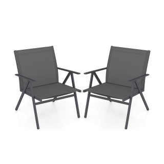 Costway Σετ 2 Καρέκλες Κήπου με Αναπνεύσιμο Ύφασμα Γκρι NP12413GR-2 Costway Σετ 2 Καρέκλες Κήπου με Αναπνεύσιμο Ύφασμα Γκρι NP12413GR-2