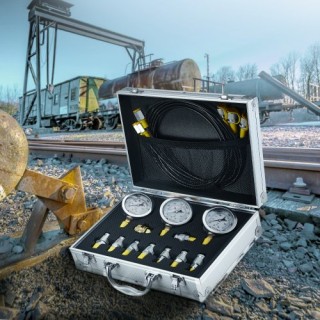 Σετ Υδραυλικής Δοκιμής VEVOR για Εκσκαφείς, 3 Μανομετρικά, 9 Συνδέσ...