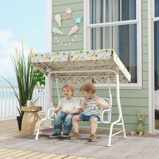 AIYAPLAY Παιδική Κούνια Εξωτερικού Χώρου με 2 Θέσεις, Ρυθμιζόμενη Ο...