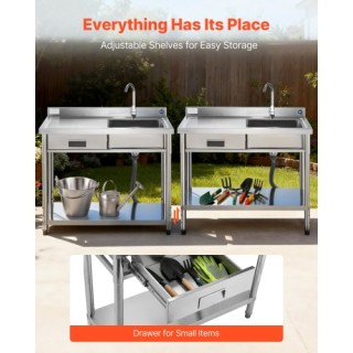 VEVOR Ελεύθερος Σταθμός Επαγγελματικός Νεροχύτης Ανοξείδωτος με Συρ... VEVOR Ελεύθερος Σταθμός Επαγγελματικός Νεροχύτης Ανοξείδωτος με Συρ...