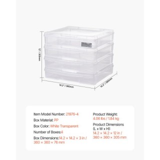 VEVOR Διαφανείς Στοιβαζόμενες Πλαστικές Θήκες για Χαρτόνια 4 Πακέτω... VEVOR Διαφανείς Στοιβαζόμενες Πλαστικές Θήκες για Χαρτόνια 4 Πακέτω...