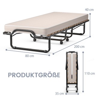 Costway  Πτυσσόμενο Κρεβάτι με Στρώμα Memory Foam - Ιδανικό για Επι...