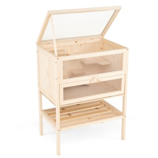 Costway Κλουβί Χάμστερ με Ακρυλική Πλάκα και Ασφαλή Πόρτα PW10121NA