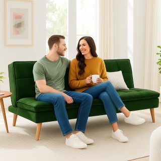 BAKAJI Καναπές-Κρεβάτι Ανακλινόμενος 3 Θέσεων Εργονομικός σε Πράσιν...