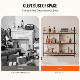 VEVOR Ράφι Βιομηχανικού Στυλ 3 Επιπέδων 41.5x9.84in Τοίχου για Κου... VEVOR Ράφι Βιομηχανικού Στυλ 3 Επιπέδων 41.5x9.84in Τοίχου για Κου...