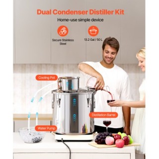 VEVOR Σετ Απόσταξης Φεγγαρόφωτου 13 Γαλόνια για Νερό και Αλκοόλ, Κι... VEVOR Σετ Απόσταξης Φεγγαρόφωτου 13 Γαλόνια για Νερό και Αλκοόλ, Κι...