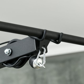 SPORTNOW Πολυλειτουργικός Σταθμός Γυμναστικής με Lat Machine, Ρυθμι...