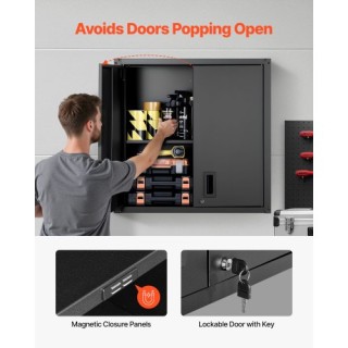 VEVOR Μεταλλικό Επιτοίχιο Ντουλάπι με Ρυθμιζόμενο Ράφι & Κλείδωμα -...