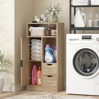 HOMCOM Συμπαγές Ξύλινο Ντουλάπι Μπάνιου με Συρτάρια και Ράφια, 50x2... HOMCOM Συμπαγές Ξύλινο Ντουλάπι Μπάνιου με Συρτάρια και Ράφια, 50x2...