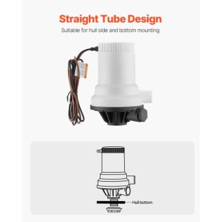 VEVOR Αντλία Ζωντανού Δολώματος Σκάφους 12V 1600GPH με 2 Εισόδους C...