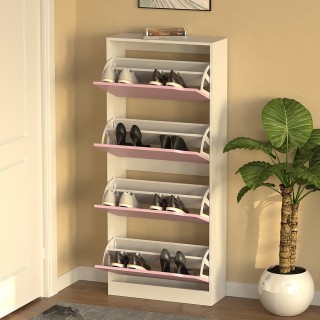 BAKAJI Ντουλάπα παπουτσιών 4 φύλλων με ράφια διπλού βάθους, ροζ κα... BAKAJI Ντουλάπα παπουτσιών 4 φύλλων με ράφια διπλού βάθους, ροζ κα...