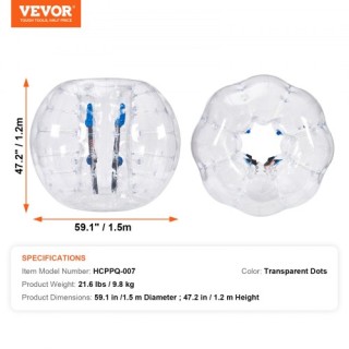 Φουσκωτή Μπάλα Σύγκρουσης VEVOR 1.5M για Ενήλικες & Εφήβους CRKCQP... Φουσκωτή Μπάλα Σύγκρουσης VEVOR 1.5M για Ενήλικες & Εφήβους CRKCQP...