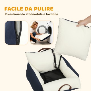 PawHut Κάθισμα Αυτοκινήτου για Σκύλους Μικρού Μεγέθους με Ζώνη Ασφα...