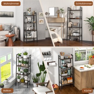 Costway Ράφι Βιβλίων 4 Επιπέδων με Μεταλλικό Σκελετό και Βιομηχανι... Costway Ράφι Βιβλίων 4 Επιπέδων με Μεταλλικό Σκελετό και Βιομηχανι...