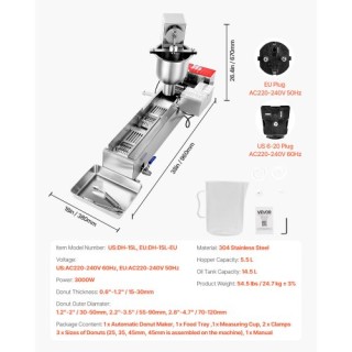 VEVOR Αυτόματη Μηχανή Παραγωγής Ντόνατς 90 Τεμάχια/Ώρα ZDHTTQJDPLXJ... VEVOR Αυτόματη Μηχανή Παραγωγής Ντόνατς 90 Τεμάχια/Ώρα ZDHTTQJDPLXJ...