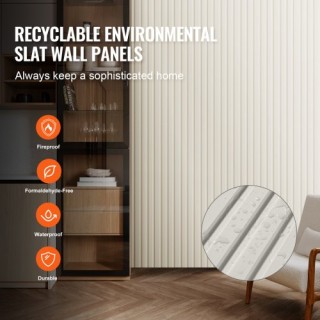 VEVOR Λευκά Ξύλινα Ακουστικά Πάνελ 8 Τεμ 96x6 ιντσών WPCBTQBYGBL9... VEVOR Λευκά Ξύλινα Ακουστικά Πάνελ 8 Τεμ 96x6 ιντσών WPCBTQBYGBL9...