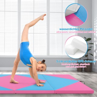 Costway Φορητό Δίχρωμο Στρώμα Γυμναστικής 240x117x5εκ FH10092BL