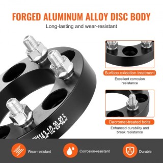 VEVOR Αποστάτες Τροχών 1 5x4.5 5 Λαβών 4 Τεμ. Μαύροι  LSSFLP1YC5X4I...