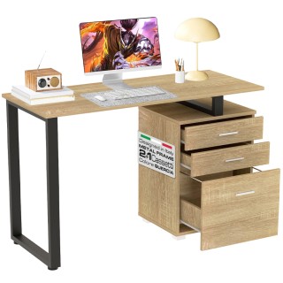 BAKAJI Γραφείο με Συρταριέρα Τραπέζι Υπολογιστή Ατσάλι Ξύλο Ανοιχτ... BAKAJI Γραφείο με Συρταριέρα Τραπέζι Υπολογιστή Ατσάλι Ξύλο Ανοιχτ...