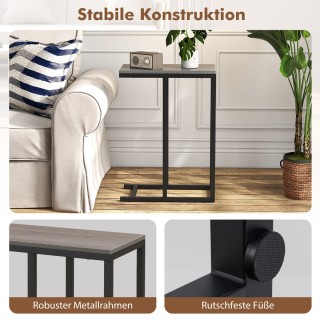 Costway  Πολυλειτουργικό C-Σχήματος Βοηθητικό Τραπέζι για Εξοικονόμ...