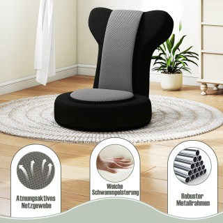 Costway Πολυθρόνα Δαπέδου με Ρυθμιζόμενο Κεφάλι & Πλάτη, Μαξιλάρια ...