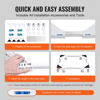 Ρυθμιζόμενη Βάση Ψυγείου & Πλυντηρίου VEVOR με Ρόδες  XYJDZKSSZJDJX...