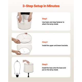 VEVOR Σετ 2 Καπέλων Λάμπας με Καρδιά 11 x 13 x 10 εκ (Ανοιχτό Λινό ...